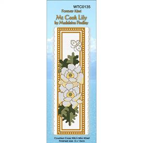 CraftCo Cross Stitch Kit Bookmarks - Madeleine Findley's Mt Cook Lily