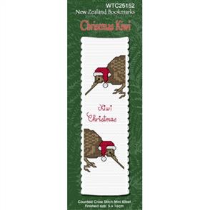 Lyn Manning Cross Stitch Kit Bookmark - Christmas Kiwi
