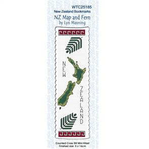 Lyn Manning Cross Stitch Kit Bookmark - Map & Fern
