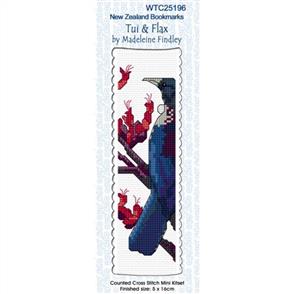 CraftCo Cross Stitch Kit Bookmark - Madeleine Findley's Tui & Flax