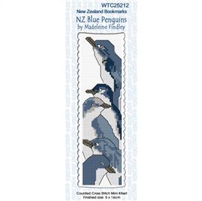 CraftCo Cross Stitch Kit Bookmark - Madeleine Findley's NZ Blue Penguins