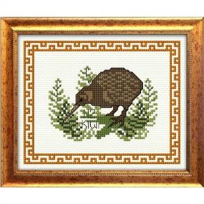 Lyn Manning Cross Stitch Kit: Kiwi With Border