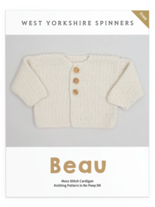 West Yorkshire Spinners Beau Moss Stitch Cardigan in Bo Peep DK - Knitting Pattern