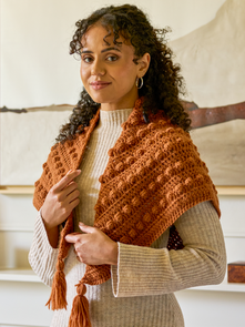 West Yorkshire Spinners Retreat Twist - Cielo Bobble Shawl - Crochet Pattern / Kit