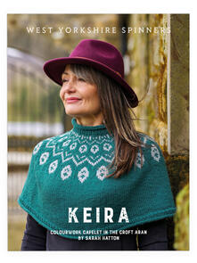 West Yorkshire Spinners Croft Aran – Keira - Colourwork Capelet - Knitting Pattern / Kit