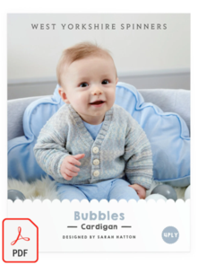 West Yorkshire Spinners Bubbles Cardigan Knitting Pattern in Bo Peep 4ply