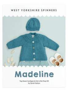 West Yorkshire Spinners Madeline Yoke Cardigan & Hat - Knitting Pattern / Kit