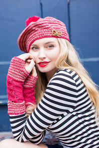 West Yorkshire Spinners Brittany Lace Beret & Hand Warmers - Knitting Pattern / Kit