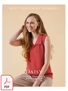 West Yorkshire Spinners Daisy Fishtail lace Sleeveless Polo Top in Exquisite 4ply