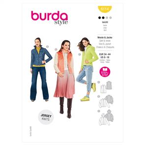 Burda Pattern 6114 Misses' Waistcoat, Vest & Jacket