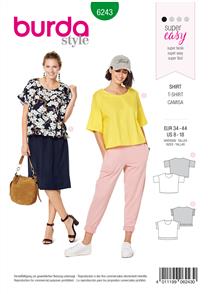 Burda Style Pattern 6243 Misses' Top – Round Neckline – 
Boxy Shape – Frills