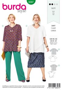 Burda Style Pattern 6307 Women's asymmetric top