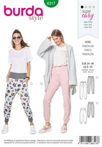 Burda Style Pattern 6317 Misses' jogging pull on pant