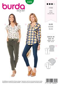Burda Style Pattern 6326 Misses' shirt with v neck