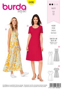 Burda Style Pattern B6496 High Waist Dress