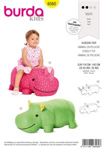 Burda Style Pattern B6560 Stuffed Hippo or Rhino