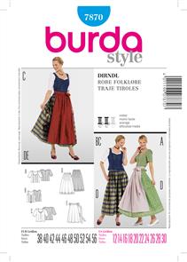 Burda Pattern 7870 Dirndl Dress