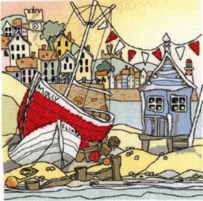 Michael Powell Cross Stitch Kit: Beach Huts I