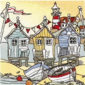 Michael Powell Cross Stitch Kit: Beach Huts II