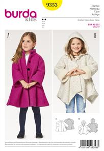 Burda Style Pattern B9353 Child's A-Line Coat