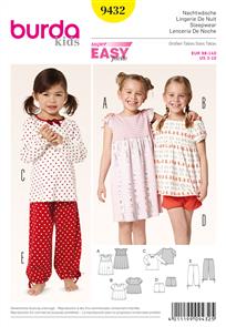 Burda Pattern 9432 Girls Loungeware