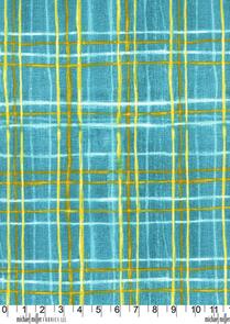 Michael Miller Cosmos /Laura Gunn Aqua Skinny Plaid