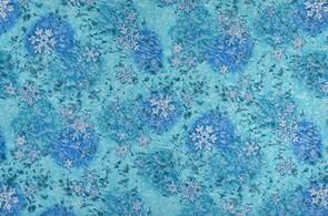 Michael Miller Winter Frost (Metallic) Turq Falling Snow 112Cm