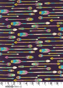 Michael Miller Catching Dreams (Metallic) Fly Free - Amethyst Metallic