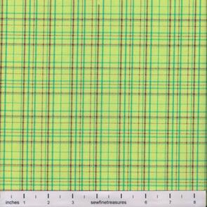 Michael Miller Pretty Plaid Kiwi Pretty Plaid