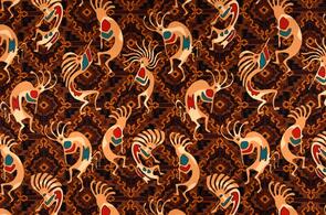 Michael Miller Southwest Brown Dancing Kokopelli