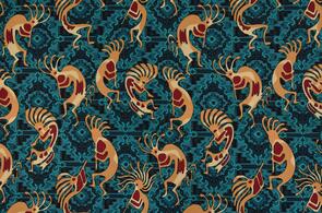 Michael Miller Southwest Teal Dancing Kokopelli