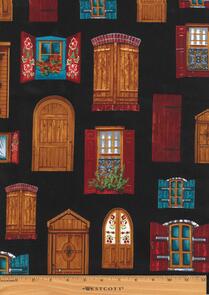 Michael Miller Gnomes Black Windows And Doors