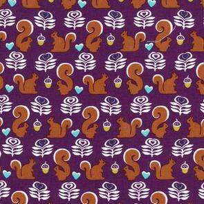 Michael Miller Fox Woods Purple Squirrels