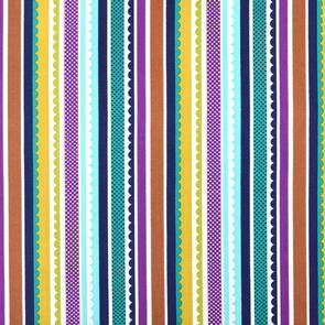 Michael Miller Fox Woods Navy Carnival Stripe