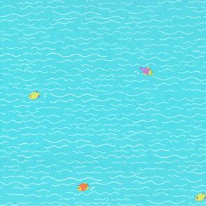 Michael Miller Sheep On Shore Fish And Dip Aqua