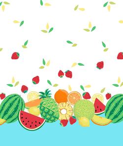 Michael Miller Sew Fruity Sew Fruity - Double Border Turquoise