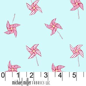 Michael Miller Best Of Sarah Jane /Sarah Jane Pinwheels - Aqua