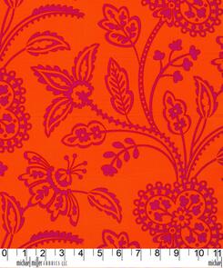 Michael Miller Garden Party P&M /Pillow & Maxfield Orange Garden Floral Tonal