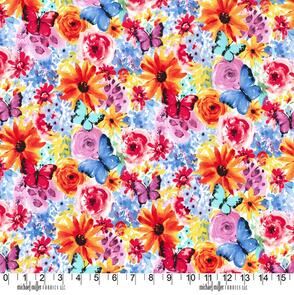 Michael Miller Garden Party Multi Big Bang Blooms