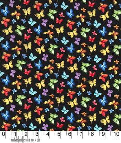 Michael Miller Garden Party Black Butterfly Free