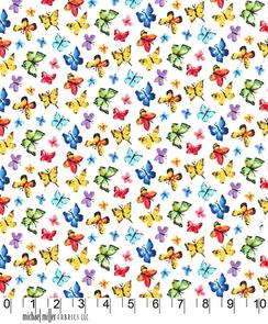 Michael Miller Garden Party White Butterfly Free