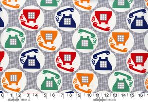 Michael Miller Hello /Swirly Girls Design Call Me! - Graphite