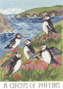 Bothy Threads Cross Stitch Kit - A Circus Of Puffins