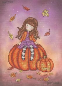 Bothy Threads Cross Stitch Kit - Gorjuss Pumpkin Perch