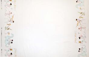 Michael Miller Magic / Sarah Jane (Metallic) Magical Parade Dd Border (M) - White