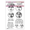 Ranger Ink Dina Wakley Media Cling Stamps 6"X9" - Vintage Moon Faces