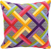 Vervaco Long Stitch Cushion Kit - Colourful diagonals ongrey