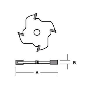 carbitool SLOTTING CUTTER CARBIDE TIPPED - FOUR FLUTES