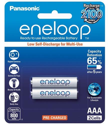 2-Pack rechargeable AAA Ni-MH batteries