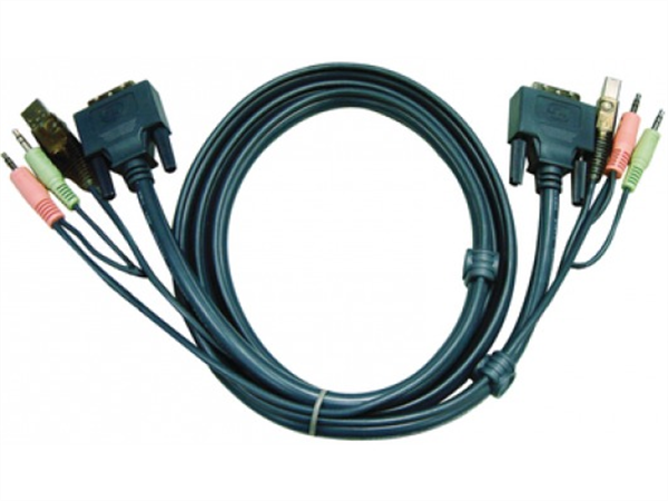 5m USB DVI-D Dual Link KVM Cable
